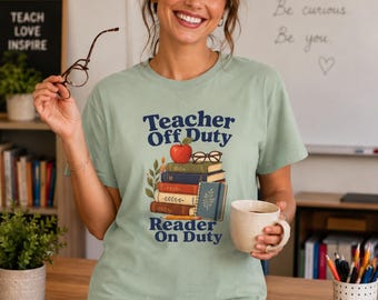 Comfort Colors Teacher Book Shirt, Lezer T-shirt buiten dienst, cadeau leraar