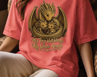 Leesshirt mama draak, T-shirt Tiny Hatchlings, fantasie moedercadeau