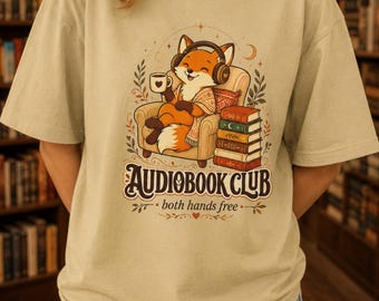 Clubshirt audioboek, T-shirt Fox Reader, grappig luistercadeau