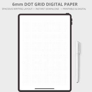 Dot Grid 6mm Digital Paper | Professional Minimalist Notebook Page (A4, US Letter)