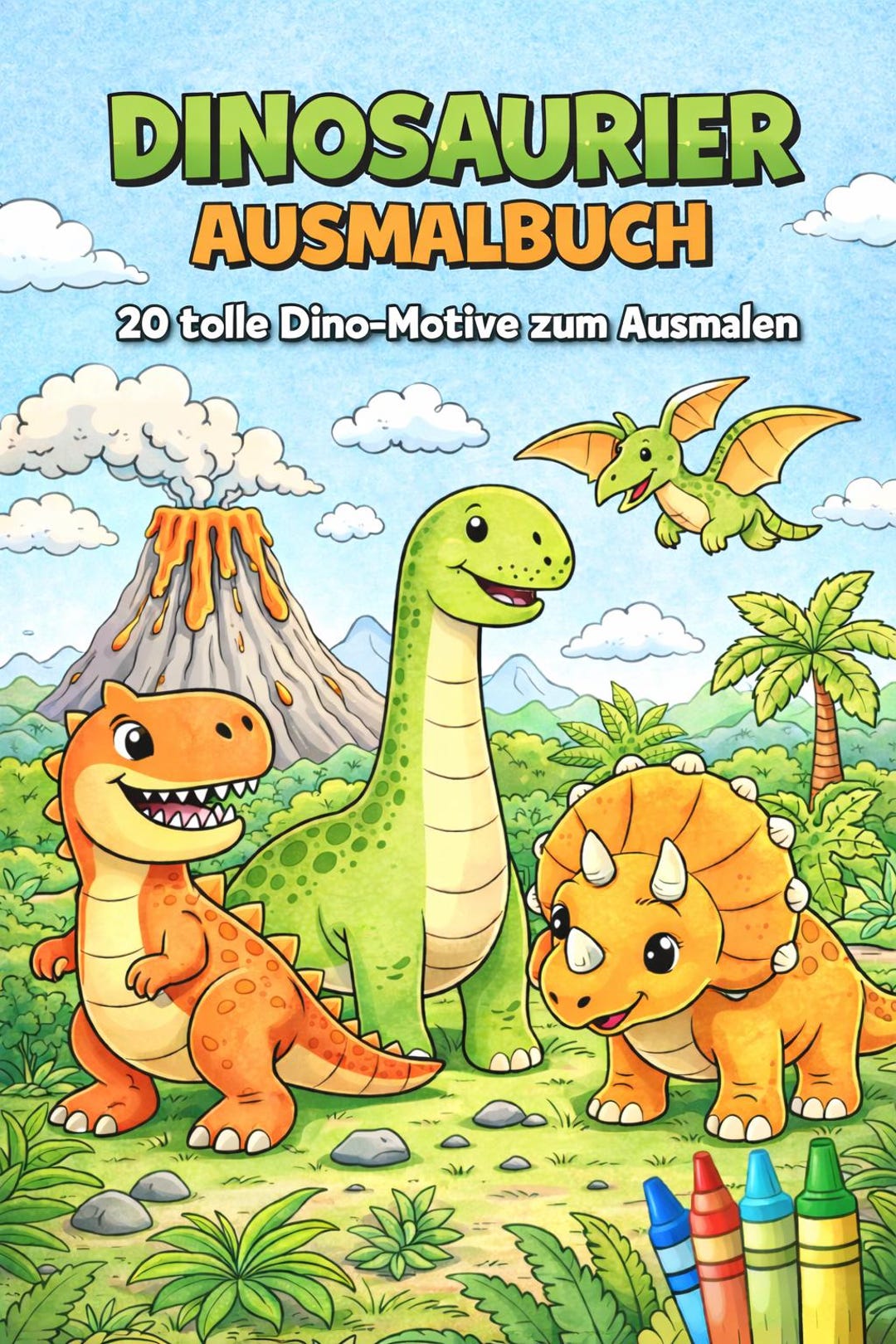 Dinosaur Coloring Book for Kids | 20 Cute Dino Coloring Pages ...