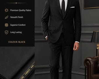 Black Raymond Men's Suit | Premium 2 Piece Coat Pant Set | Wedding Suit for Men | Formal White Blazer Tuxedo | Custom Tailored Suit
