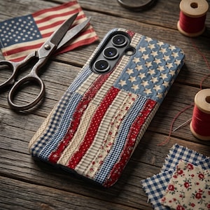 Amerikanische Flagge Faux Patchwork Handyhülle