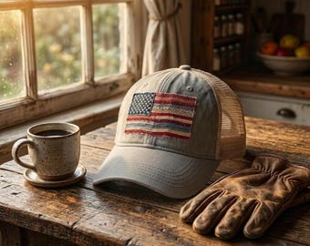 Faux Patchwork Amerikanische Flagge Trucker Hut, Flaggen Baseball Cap, USA Flagge Hut, 4. Juli Geschenk