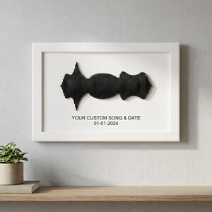 Custom 3D Audio Waveform Frame Tippen Sie auf, um Ihre Stimme oder Song Andenken Geschenk zu spielen