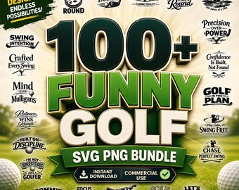 Paquete de divertidos archivos SVG de golf, más de 100 archivos SVG y PNG de disc golf, imágenes prediseñadas de golf para Cricut, SVG para papá golfista, SVG para mamá golfista, SVG con frases de golf, diseño de camisetas de golf, archivo de corte de golf