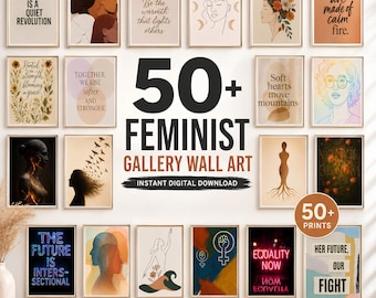 Láminas feministas para imprimir / Paquete de 50 láminas sobre el empoderamiento femenino / Descarga digital "Girl Power" / Decoración para dormitorio de mujer (descarga instantánea)