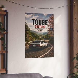Touge-Kultur-Poster | AE86-Wandbild | Japanischer Bergpass-Druck | JDM-Autoposter | Drift-Deko | Geschenk im Initial-D-Stil