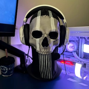 Máscara de cosplay fantasma COD personalizada, máscara fantasma con pasamontañas, máscara de calavera Call of Duty Modern Warfare MW2 3D
