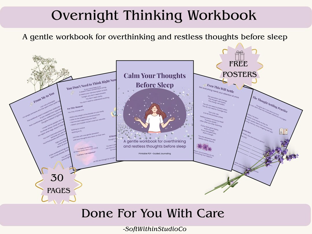 Overthinking Workbook | Overnight Thinking & Anxiety Relief Journal ...