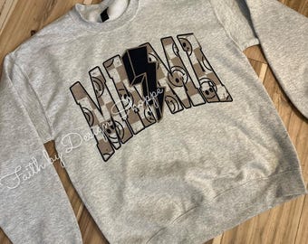 Mama Crewneck | Smiley Face Checkered | Lightening Bolt
