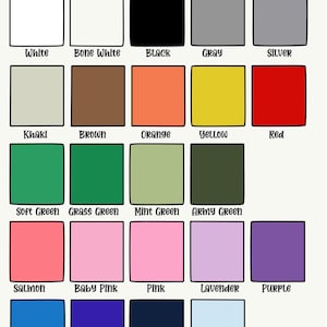 May include: A color chart titled "Filament Colors" displays a variety of colors, including white, black, gray, and silver. Other colors include khaki, brown, orange, yellow, red, green, pink, blue, and purple. The text at the bottom states, "Color of filament may be slightly off from the picture."