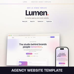 Creative Agency Website Template, Next.js React Tailwind CSS, Studio Portfolio Blog Forum, Dark Mode, Contact Form, Responsive