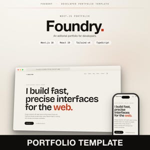 Developer Portfolio Website Template, Next.js React Tailwind, Editorial Design, Dark Mode, Blog & Contact Form, Responsive