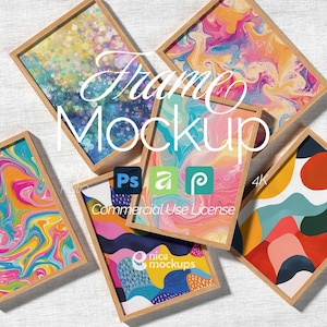 Maqueta de póster con múltiples marcos para decoración de paredes de galería (PSD, JPG y AFFINITY V3)