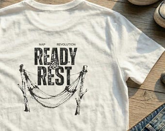 Rest is Resistance-skjorta, Hammock Sketch-tröja, Comfort Colors plaggfärgad bomull