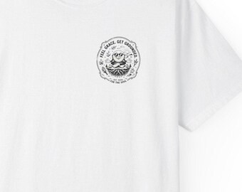 Feel Grace Get Grounded T-shirt, minimalistisk yogatopp, somatisk helande emblem-tröja