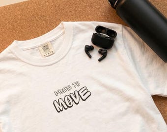 Free To Move Distressed Athletic T-shirt | Avslappnad passform Urban Lifestyle-tröja