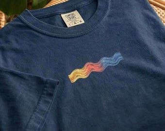 Somatic Movement Shirt, Expressive Wave Graphic Tee, Mindfulness Apparel