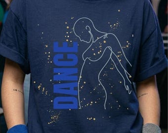 Dance tee with a minimalist line design.