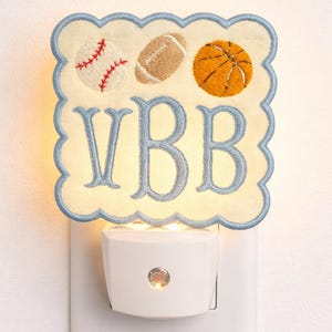 Personalized Nursery Light • Embroidered Baby Night • Custom Gift • Newborn Gift • Baby Shower Gift • Infant Decor • Sports Light • Ball