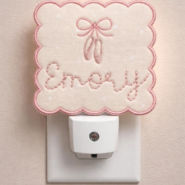 Personalisiertes Kinderzimmer Licht • Gesticktes Baby Nachtlicht • Geschenk für Neugeborene • Baby-Dusche-Geschenk • Kinderzimmer Dekor • Ballett Ballerina