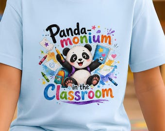 Panda-monium Classroom Youth Tee, Back-To-School Panda Design