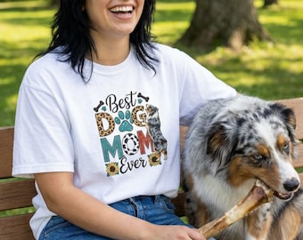 Australian Shepherd Dog Mom T-Shirt, Garment-Dyed Cotton Tee
