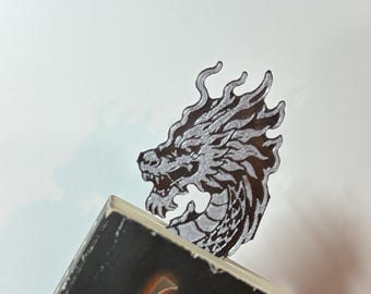 Black Silver Dragon Bookmark, Detailed 3D Printed Fantasy Page Marker