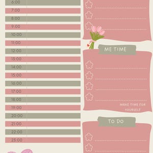 Daily Planner Green and Pink