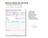 Pastel Weekly Wellness Planner Printable & Digital PDF | Self Care Planner | Wellness Tracker | GoodNotes Planner | Mental Wellness Planner