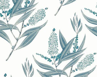 Anna French WINTER BUD Wallpaper, Willow Leaf Wallpaper, Bohemian Floral Decor, Japandi Wall Art, Kids Room Mural, Multiple Color Ways