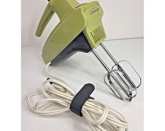 Vintage Sunbeam Mixmaster HM-N Hand Mixer Avocado Green 3 Speed Working