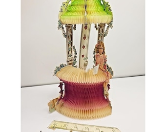Valentinstagskarte mit Waben-Pop-Up-Thermometer, Deutschland, antik *Beschädigt*