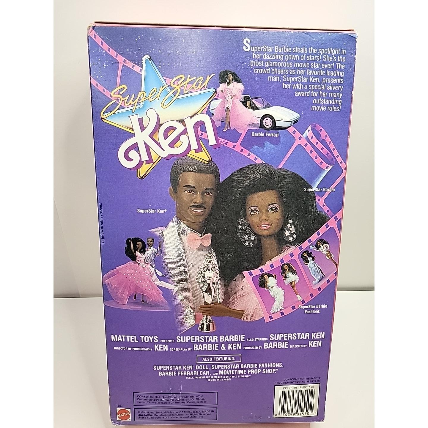 Barbie Superstar African American Ken Doll 1988 Mattel 1550 NRFB
