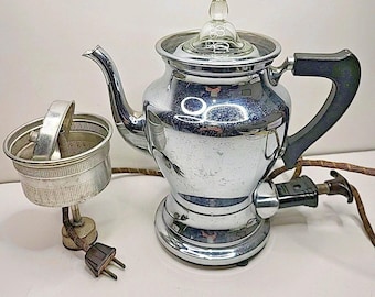 Vintage Universal Kaffeekanne Perkolator Landers Frary Clark 8 Tassen E7276B Funktioniert
