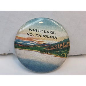 White Lake North Carolina NC Vintage Original Souvenir Button Pin Pinback 1.5" image 2
