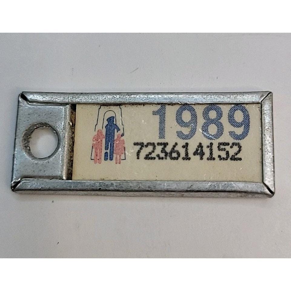 Portachiavi vintage del 1989 della DAV (Disabled American Veterans) dell'Ontario, Canada, per amputati di guerra.