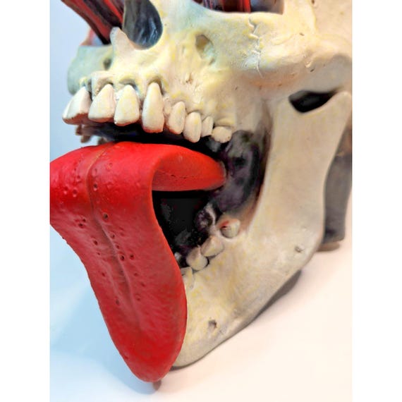 Illusive Concepts Popping Eye Skull Halloween Mask 90s Vintage Super Rare Large View 3