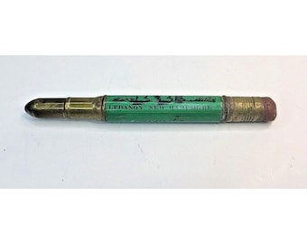 Vintage Souvenir of Lebanon New Hampshire NH Green Bear Local Ad Bullet Pencil