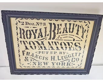 Ingelijst reclamebord reclamebord Francis H. Leggett Royal Beauty Tomatoes NY C