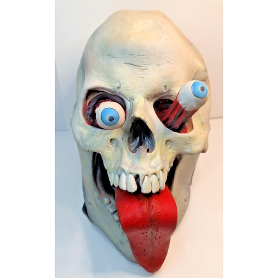 Illusive Concepts Popping Eye Skull Halloween Mask 90s Vintage Super Rare Large