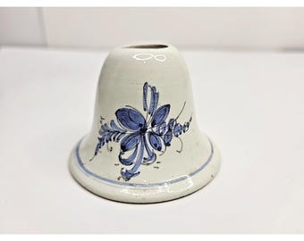 Unikatowy, zabytkowy, ceramiczny uchwyt na długopis Grand Hotel Florence w kształcie dzwonka w kolorze niebieskim