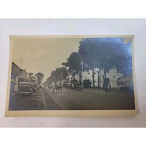 Postal única con foto real de RPPC Semarang, calles de Java, 1932
