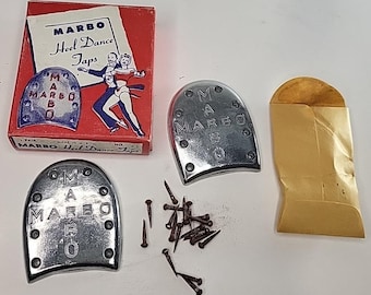 Nouveau vieux stock claquettes de danse à talons Marbo avec boîte d'origine et clous