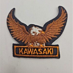 Vintage Kawasaki Motorrad Biker Adler Emblem Aufnäher zum Aufbügeln NOS