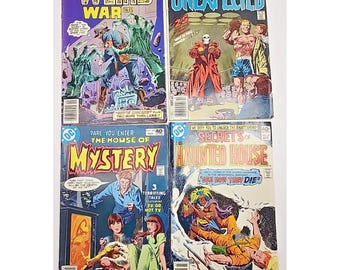 Lote de 4 cómics de terror de DC Comics de época (1978-1980): La inesperada casa encantada del misterio.