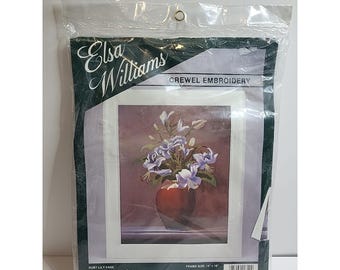 Rare Elsa Williams - Ruby Lily Vase - Crewel Embroidery Kit New Sealed