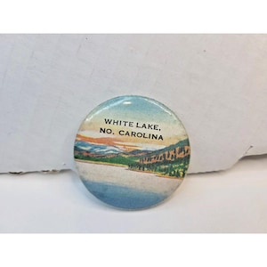 White Lake North Carolina NC Vintage Original Souvenir Button Pin Pinback 1.5" image 1