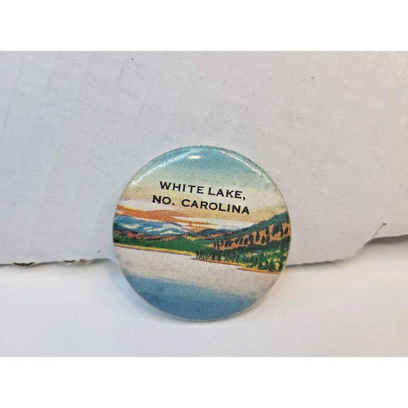 White Lake North Carolina NC Vintage Original Souvenir Button Pin Pinback 1.5" image 1